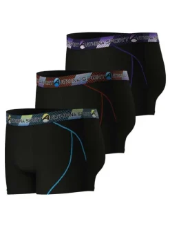 Lot de 3 boxers noirs unis à coupe droite et taille élastiquée au nom de la marque