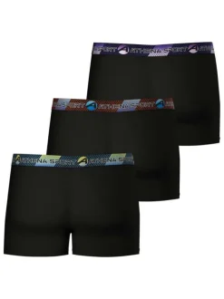 Lot de 3 boxers noirs unis à coupe droite et taille élastiquée au nom de la marque