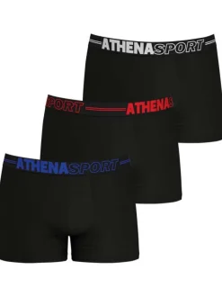 Lot de 3 boxers noirs unis à coupe fermée et taille élastiquée logotypée