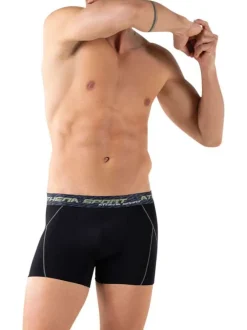 Lot de 3 boxers noirs unis pourvus du nom de la marque imprimé
