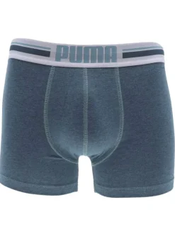 Lot de 2 boxers Puma Basic en coton stretch bleu et marine