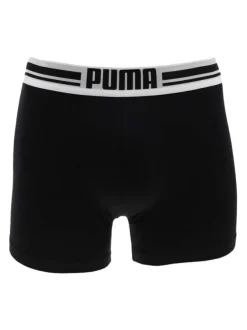 Lot de 2 boxers Puma Placed Logo en coton stretch noir