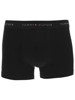 Lot de 3 Boxers trunks en coton biologique mélangé noirs unis