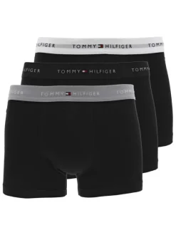 Lot de 3 Boxers trunks en coton biologique mélangé noirs unis