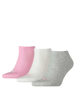 Lot de 3 chaussettes multicolores avec logo de la marque brodé en rose