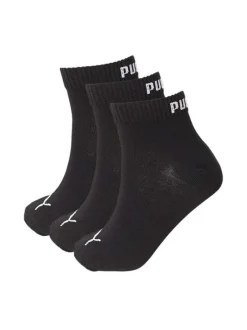 Lot de 3 chaussettes noires unies avec logo de la marque brodé en blanc