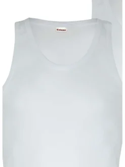 Lot de 4 débardeurs en coton blancs unis avec un col rond et près du corps