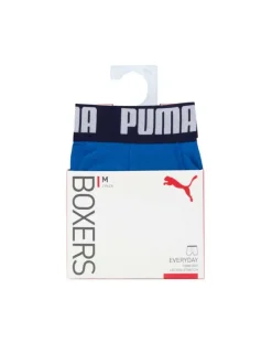 Lot de deux boxers bleus unis avec tailles élastiquées marine et marque blanche