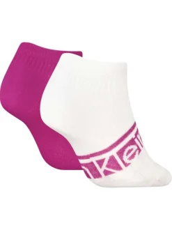 Lot de deux paires de chaussettes basses multicolores unies