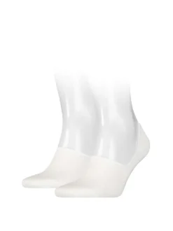 Lot de 2 paires de chaussettes basses blanches en coton uni