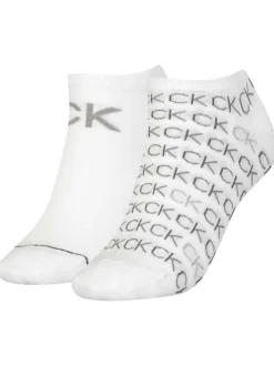 Lot de 2 paires de chaussettes basses blanches imprimées coupe socquettes