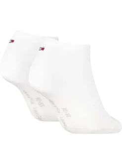 Lot de 2 paires de chaussettes basses blanches unies avec logo