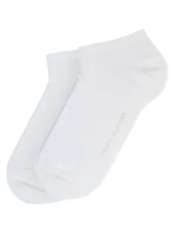 Lot de 2 paires de chaussettes basses en coton blanches unies coupe courte