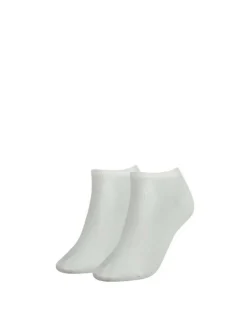 Lot de 2 paires de chaussettes basses en coton blanches unies coupe courte