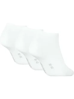 Lot de 3 paires de chaussettes basses en coton mélangé blanches unies
