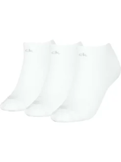 Lot de 3 paires de chaussettes basses en coton mélangé blanches unies