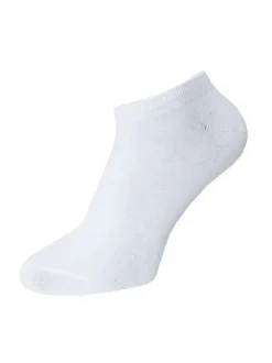 Lot de 5 paires de chaussettes basses en coton mélangé blanches unies avec une coupe courte