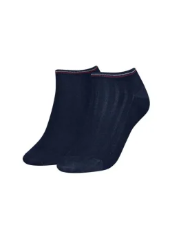 Lot de 2 paires de chaussettes basses en coton mélangé marine unies