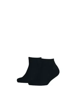 Lot de 2 paires de chaussettes basses en coton mélangé marine unies identiques