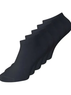 Lot de 5 paires de chaussettes basses en coton mélangé noires unies coupe courte toutes identiques