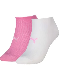 Lot de 2 paires de chaussettes basses multicolores unies avec le logo imprimé