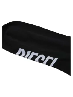 Lot de 3 paires de chaussettes basses noir unies avec une coupe courte et le nom de la marque imprimé dessous