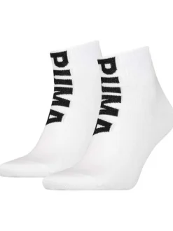 Lot de 2 paires de chaussettes blanches mi-hautes logotypées