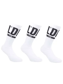 Lot de 3 paires de chaussettes blanches unies en coton mélangé