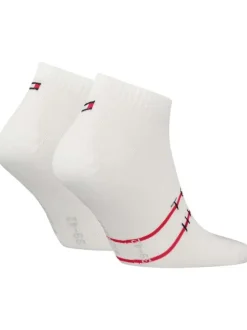 Lot de 2 paires de chaussettes en coton mélangé blanches avec logo à l'arrière