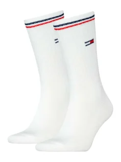 Lot de 2 paires de chaussettes en coton mélangé blanches unies coupe haute