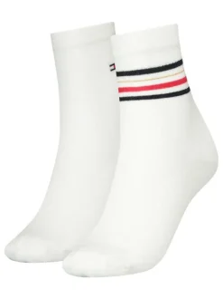 Lot de 2 paires de chaussettes en coton mélangé écrues coupe mi-hautes