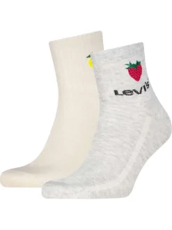 Lot de 2 paires de chaussettes en coton mélangé multicolores ornées de fruits