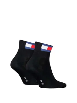 Lot de 2 paires de chaussettes en coton mélangé noires unies coupe courte