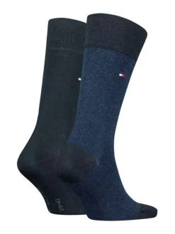 Lot de 2 paires de chaussettes en coton mélangé nuit unies coupe haute