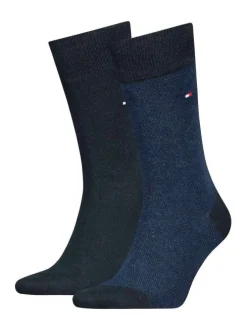 Lot de 2 paires de chaussettes en coton mélangé nuit unies coupe haute