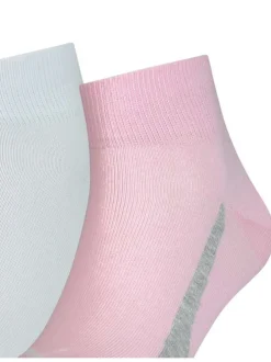 Lot de 3 paires de chaussettes en coton mélangé rose unies coupe mi-haute