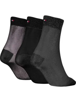 Lot de 3 paires de chaussettes fantaisie en voile noir coupe mi-haute