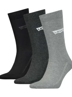 Lot de 3 paires de chaussettes fines divers gris, coupe haute en coton mélangé