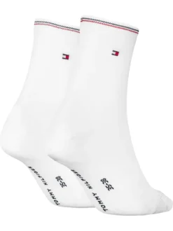 Lot de 2 paires de chaussettes hautes blanches en coton mélangé