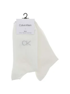Lot de 2 paires de chaussettes hautes blanches pailletées avec logo gris
