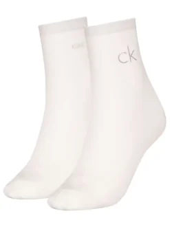 Lot de 2 paires de chaussettes hautes blanches unies avec logo iconique