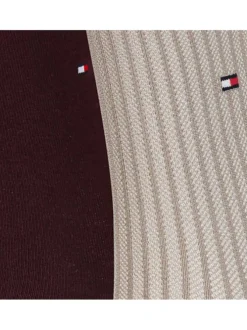 Lot de 2 paires de chaussettes hautes bordeaux et écru unies avec une coupe haute