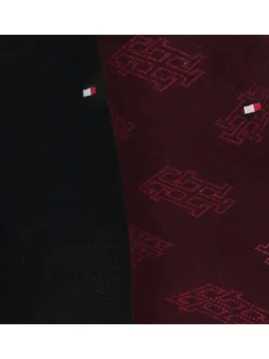 Lot de 2 paires de chaussettes hautes bordeaux unies avec une coupe haute