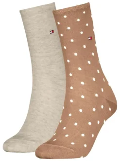 Lot de 2 paires de chaussettes hautes en coton mélangé bicolores avec logo brodé