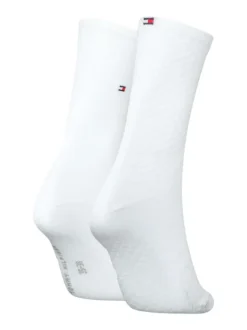 Lot de 2 paires de chaussettes hautes en coton mélangé blanches unies