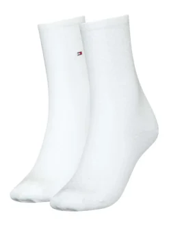Lot de 2 paires de chaussettes hautes en coton mélangé blanches unies