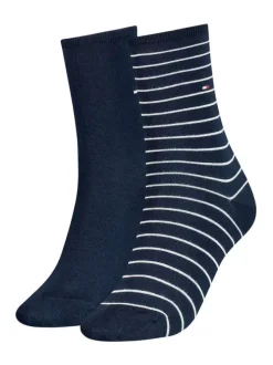 Lot de 2 paires de chaussettes hautes en coton mélangé marine coupe haute
