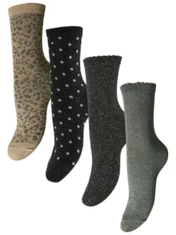 Lot de 4 paires de chaussettes hautes multicolores avec imprimé