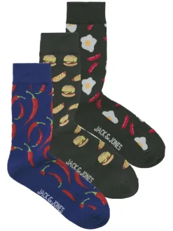 Lot de 3 paires de chaussettes hautes multicolores à motifs avec une coupe haute