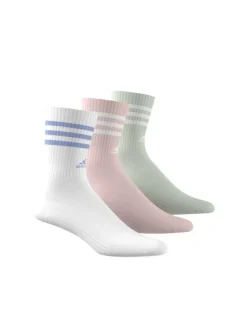 Lot de 3 paires de chaussettes hautes multicolores rayées pastels